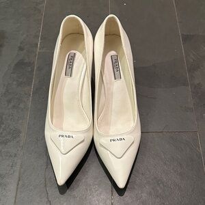 Prada Women's Cream Pointed Heels